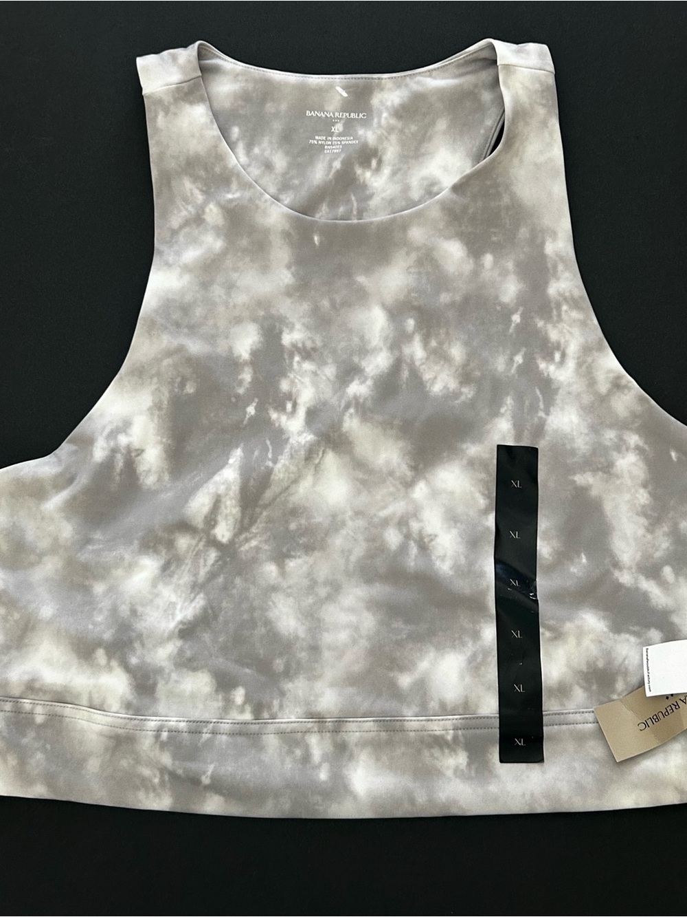 Banana Republic Gray Marble Tie-Dye Crop Tank Top Activewear Size XL NWT